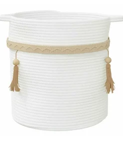 vidaXL Opbergmand Ø 38x36 cm katoen wit