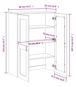 vidaXL Opzetkast VIKEN bewerkt hout wit