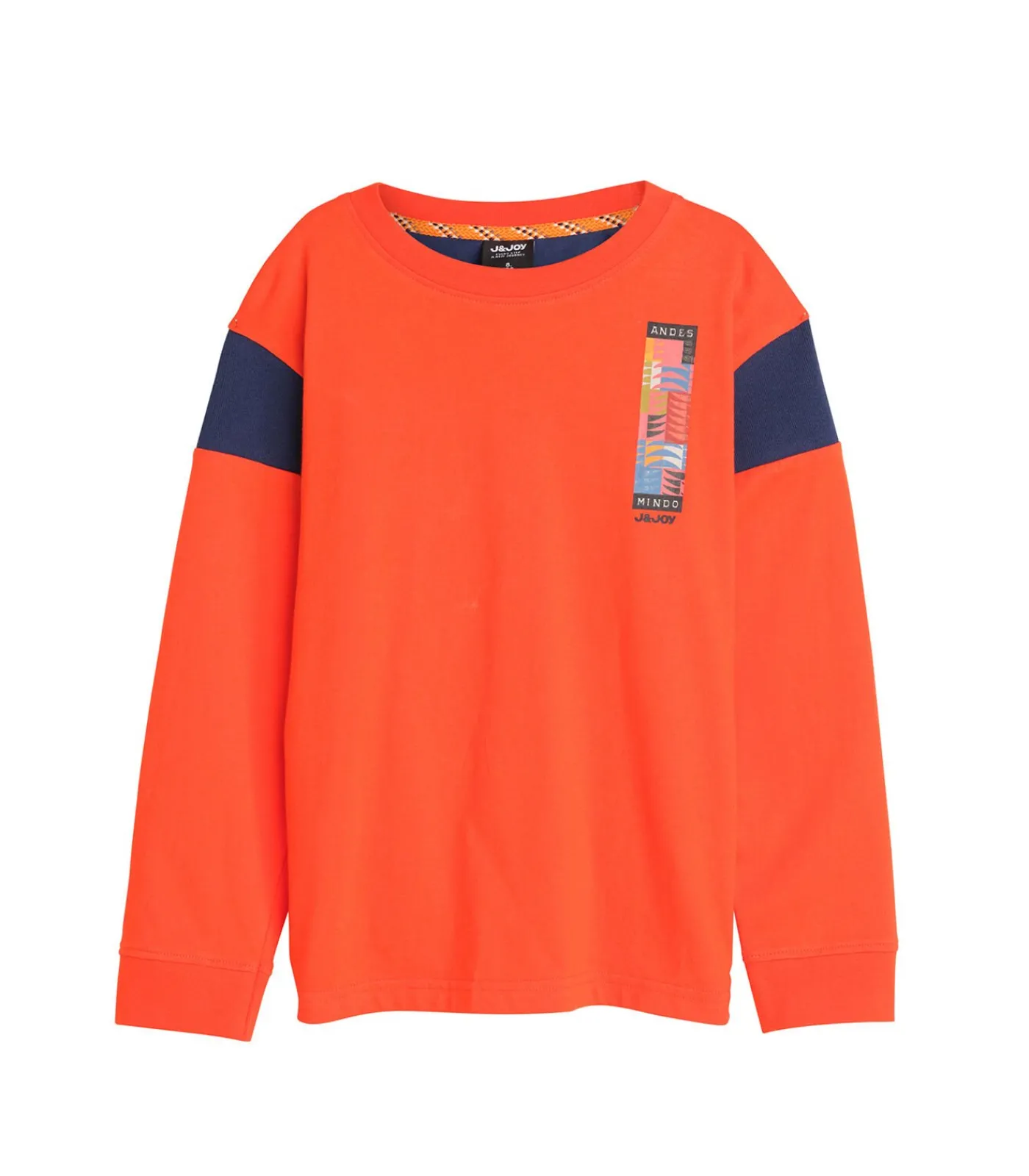 Sale Oranje T-shirt met lange mouwen voor jongens met Andes-print op de rug Kinderen T-Shirts & Polo's