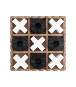 Ornament Tic Tac Toe - Zwart - 18.5x18.5x5cm Decoratie
