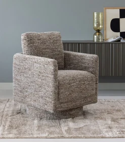 Discount Oska Draaifauteuil - Melange Stof - Bruin - 64x78x79 Zetels