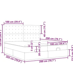 vidaXL Ottoman bed met matrassen en LED's 200x200cm fluweel roze