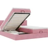 Sale Ottoman bed met matrassen 200x200cm fluweel roze Bedden