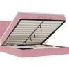 Sale Ottoman bed met matrassen en LED's 200x200cm fluweel roze Bedden
