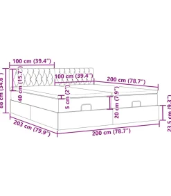 vidaXL Ottoman bed met matrassen en LED's 200x200cm fluweel roze