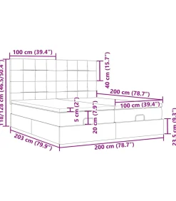 Hot Ottoman bed met matrassen en LED's 200x200cm fluweel roze Bedden