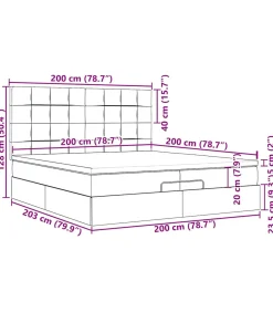 Sale Ottoman bed met matrassen en LED's 200x200cm fluweel roze Bedden