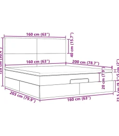 Outlet Ottoman bed met matrassen en LED's 160x200cm fluweel Bedden
