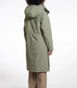 DAMES Rino&Pelle Outdoorjas met afneembare imitatiebontkraag Groen essen 42