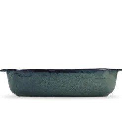 Hot Ovenschaal 39/33x25,5xH8,5cm groen/blauw Meridian Bakken