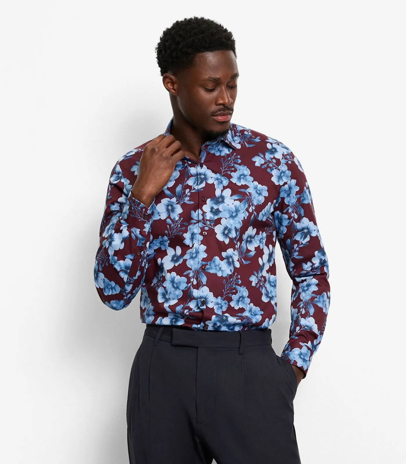 Heren OLYMP Overhemd Level 5 Designshirt Bordeaux