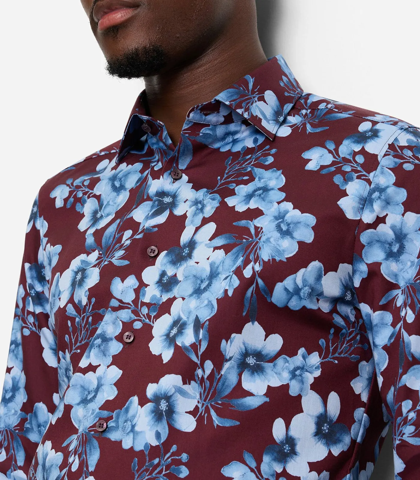 Heren OLYMP Overhemd Level 5 Designshirt Bordeaux