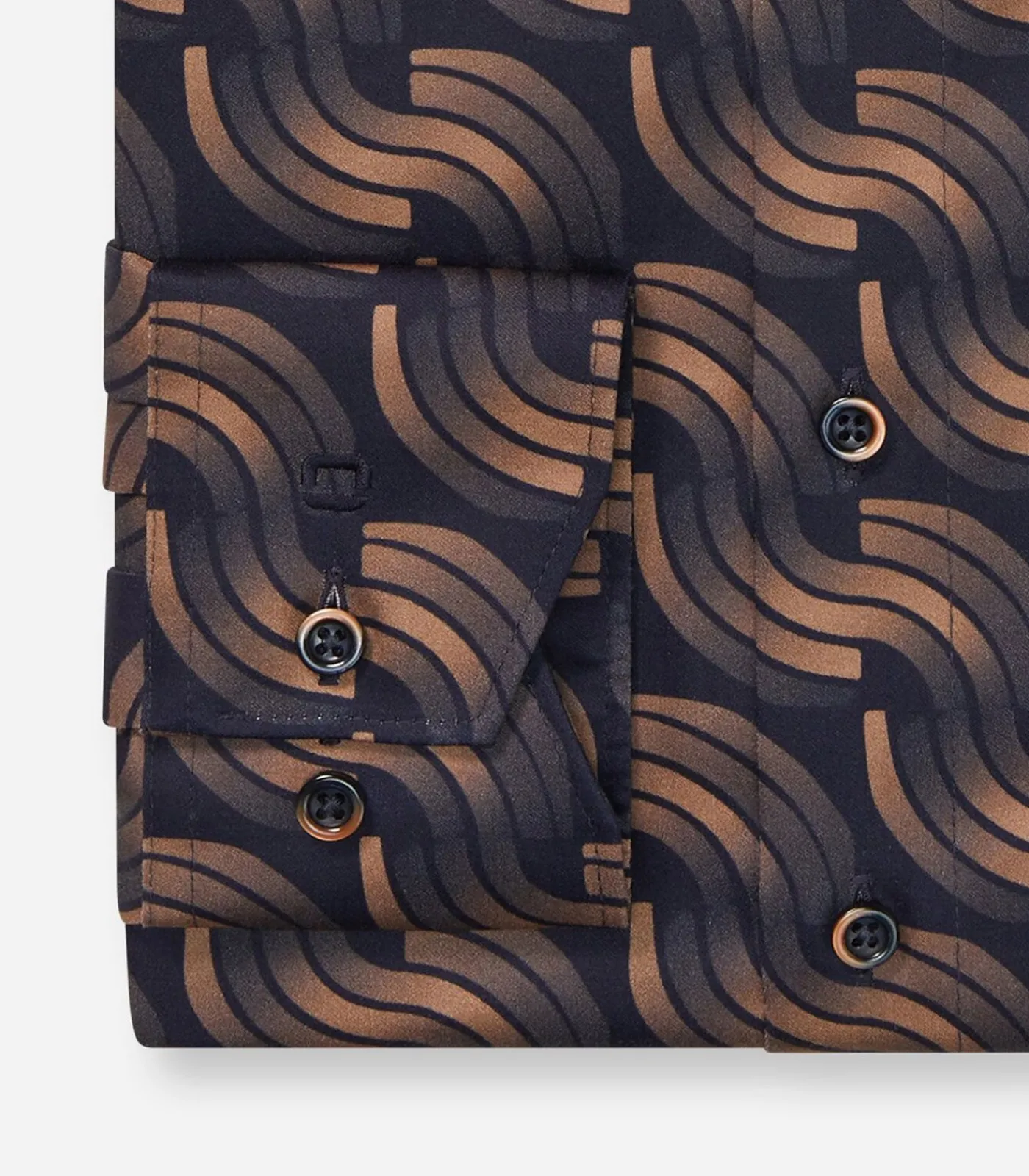 Outlet Overhemd Luxor Modern Fit Design Bruin Blauw Heren Hemden