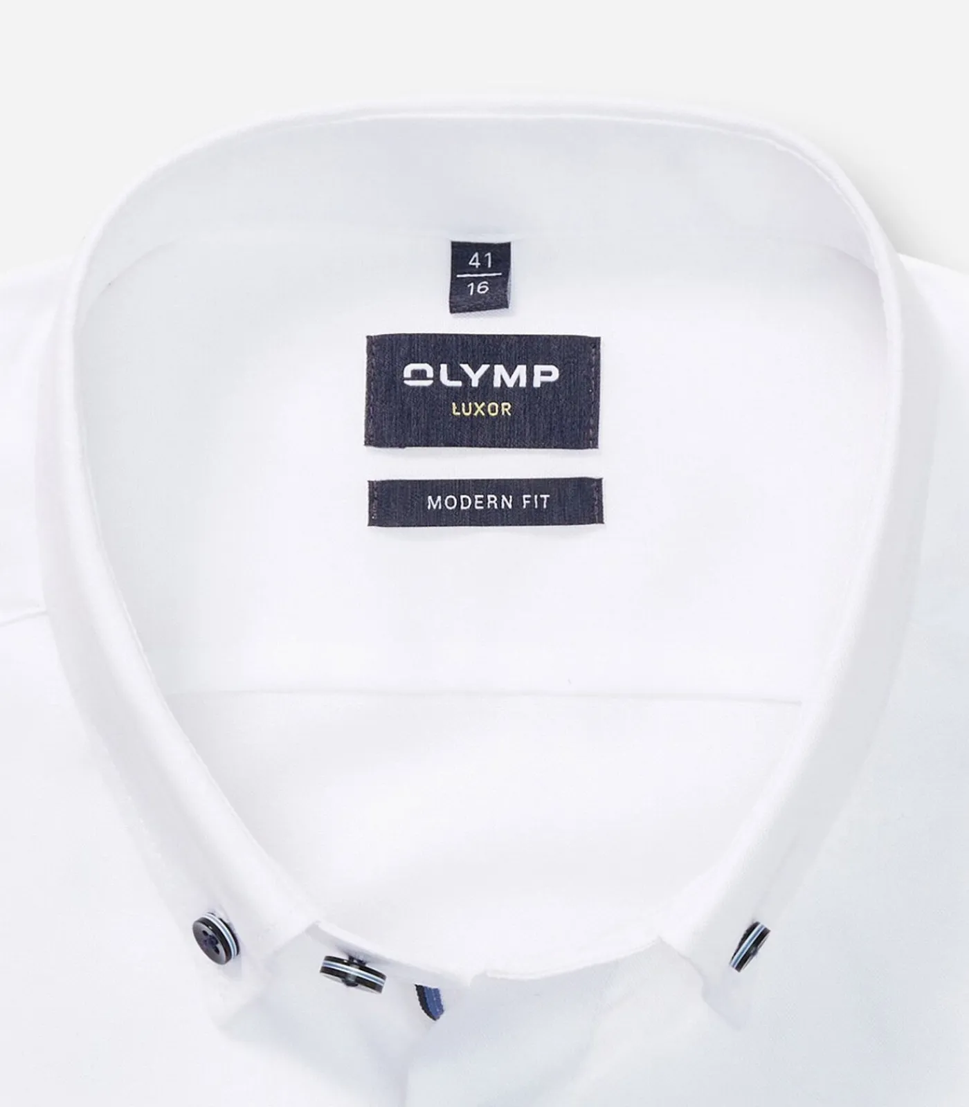 Heren OLYMP Overhemd Luxor Modern Fit Button Down Wit