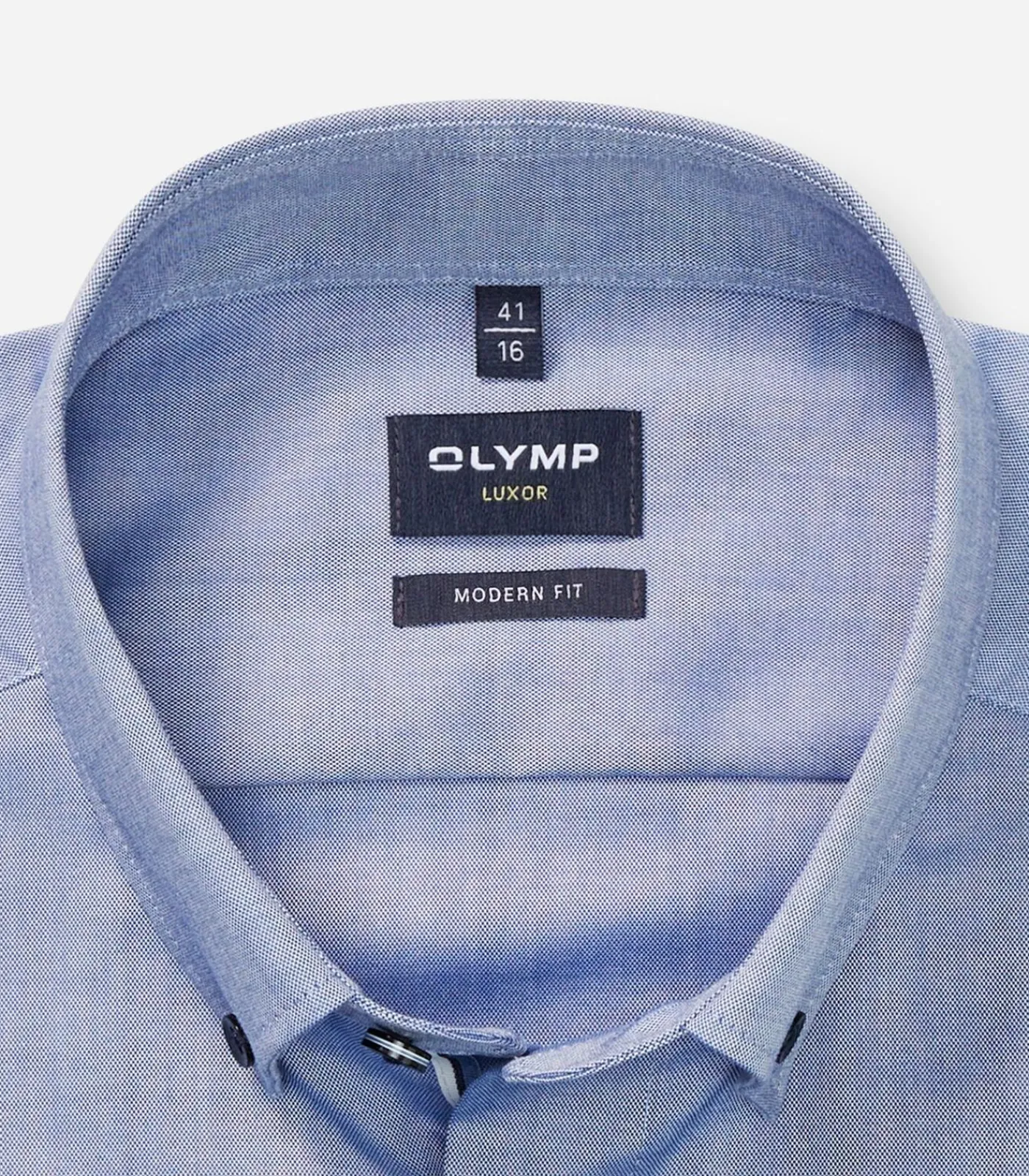 Heren OLYMP Overhemd Luxor Modern Fit Button Down Mid-Blauw