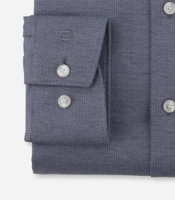 New Overhemd Shirt 24/7 Modern Fit Marineblauw Heren Hemden