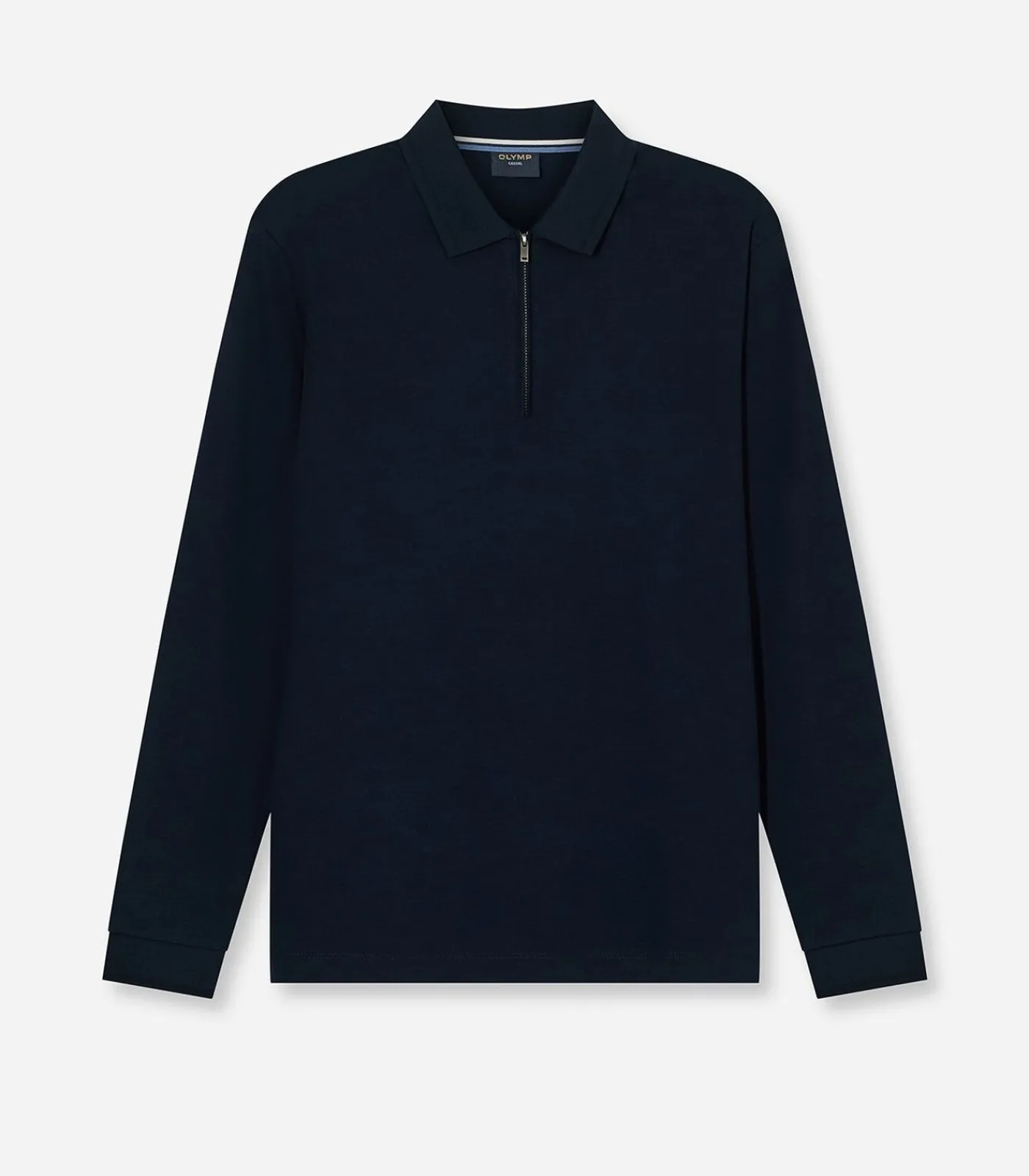 Heren OLYMP Overhemd Zip Pullover Marine