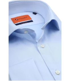 Heren Suitable Overhemd Dubbelmanchet Blauw