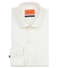 Heren Suitable Overhemd Extra Lange Mouwen Twill Ecru