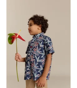 Kinderen J&JOY Overhemd met korte mouwen en bloemenprint