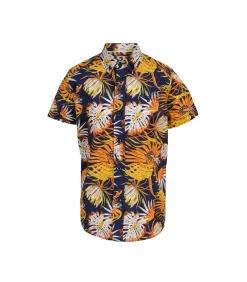 Kinderen J&JOY Overhemd met korte mouwen en bladerenprint