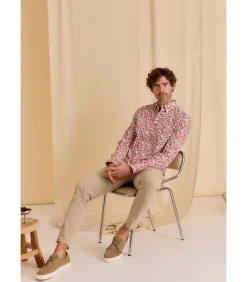 Heren J&JOY Overhemd met lange mouwen en bladerenprint