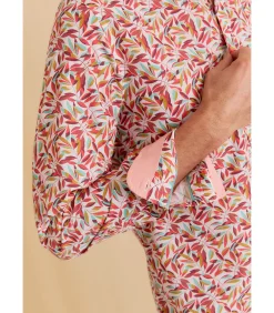 Heren J&JOY Overhemd met lange mouwen en bladerenprint