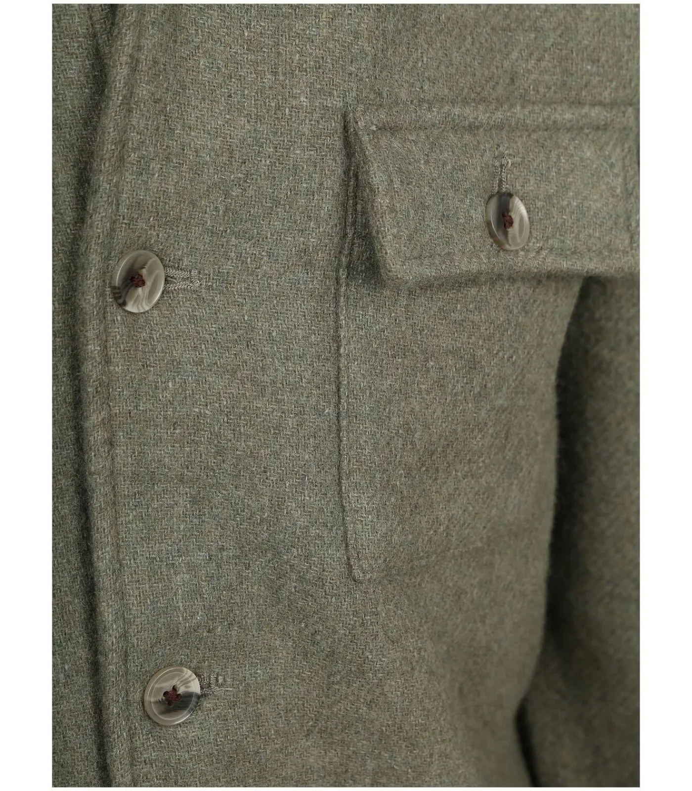 Outlet Overshirt Wool Blend Groen Heren Sportkledij