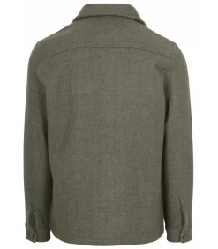 Outlet Overshirt Wool Blend Groen Heren Sportkledij