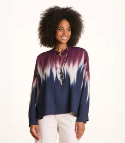 DAMES La Fée Maraboutée Oversized bicolor top met tie & dye print