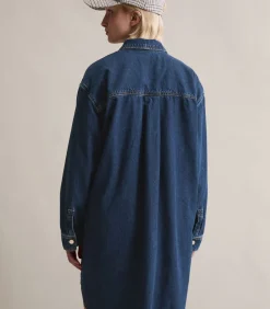 Oversized denim polojurk DAMES Jurken