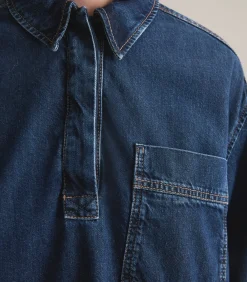 Oversized denim polojurk DAMES Jurken