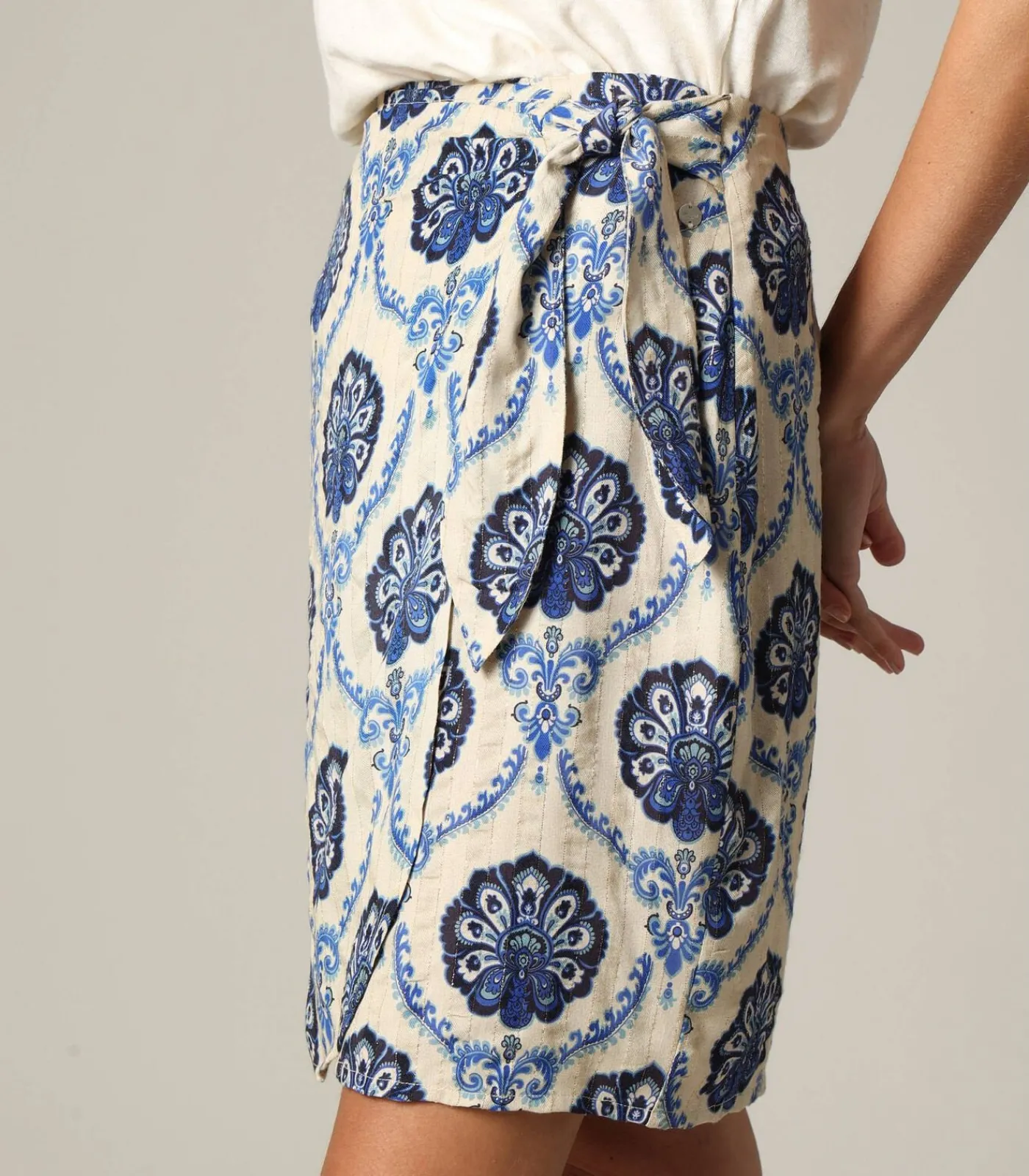 New OXALI - Korte bohemien rok met paisleyprint en lurexgaren DAMES Rokken