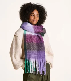 Online Paarse geruite sjaal DAMES Sjaals