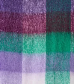 Online Paarse geruite sjaal DAMES Sjaals