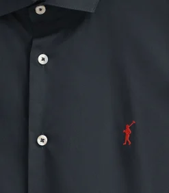 New Pack van drie herenhemden van poplin katoen in wit, en hemelblauw en marineblauw met slim fit en Rigby Go-logo Heren Hemden