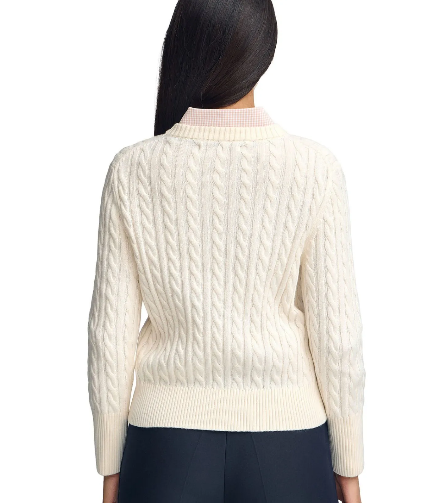 DAMES Polo Club Pack van twee truien van wolmix in zwart en gebroken wit met ronde hals en geborduurd Rigby Go-logo