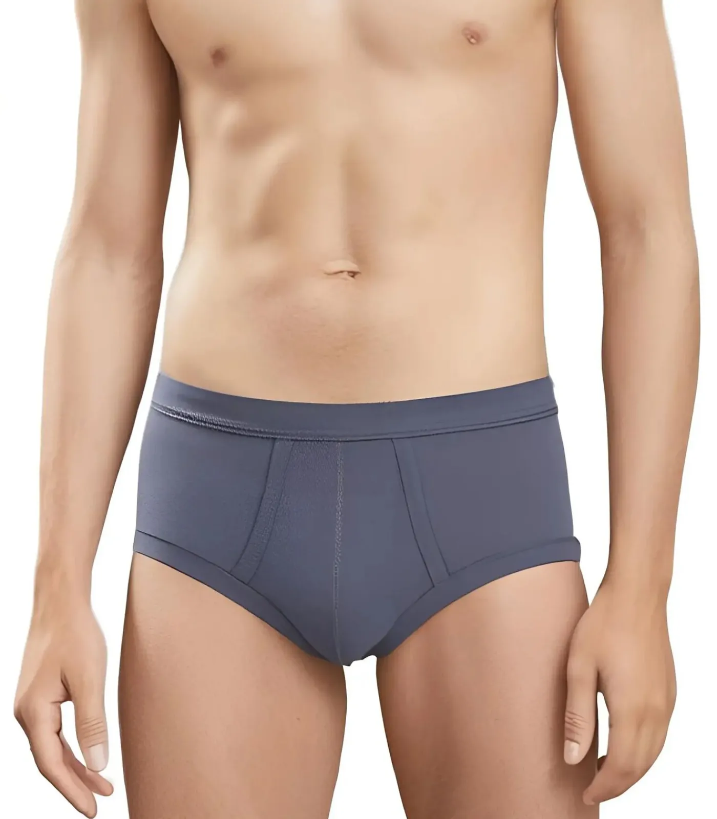 Outlet 2-pak heren slips met gulp antraciet - Grijze katoenen heren onderbroeken met sluiting Heren Boxers