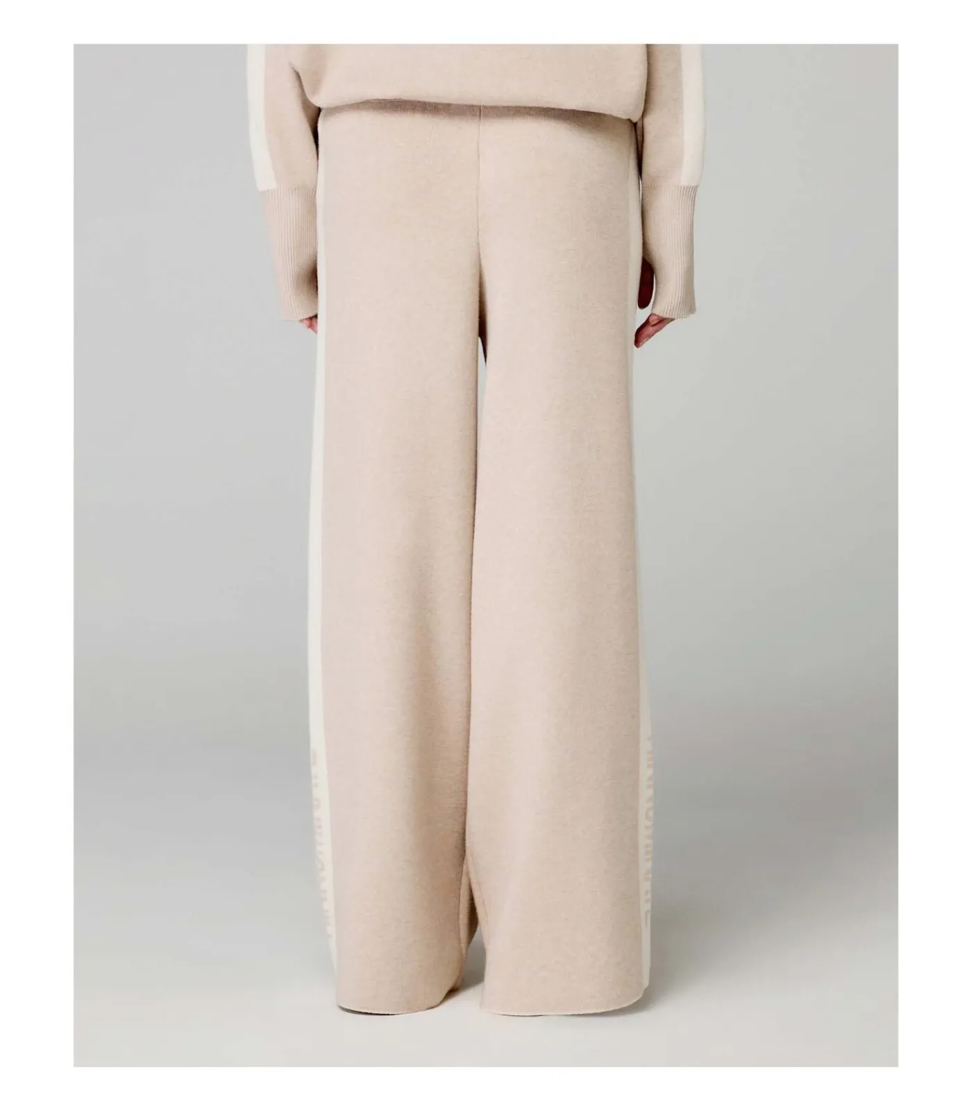 Discount Pantalone In Maglia A Palazzo C/Bande In Contrasto DAMES Broeken & Shorts