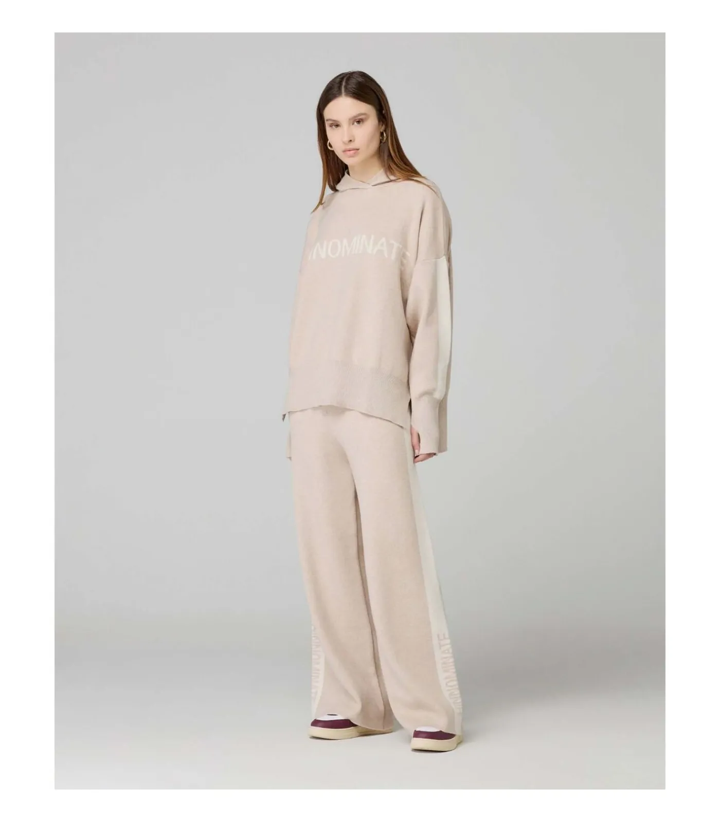 Discount Pantalone In Maglia A Palazzo C/Bande In Contrasto DAMES Broeken & Shorts