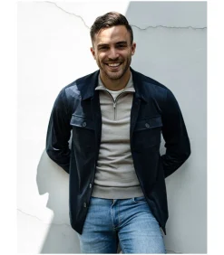 Best Pasetta Overshirt Navy Heren Sportkledij