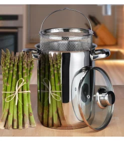 Hot Pastapan / Aspergepan met Glazen Deksel - RVS - ø 16 cm / 4.0 liter Potten & Pannen