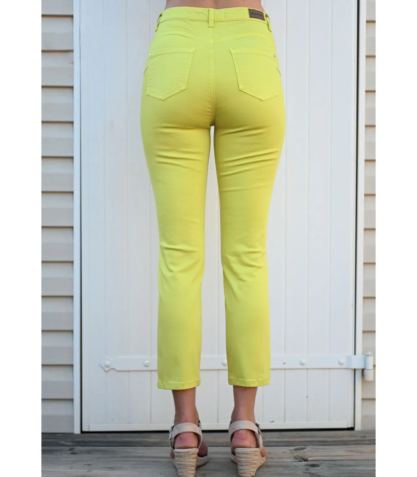 Discount PAULA - 7/8 LIME STRETCH KATOENEN JEANS DAMES Jeans