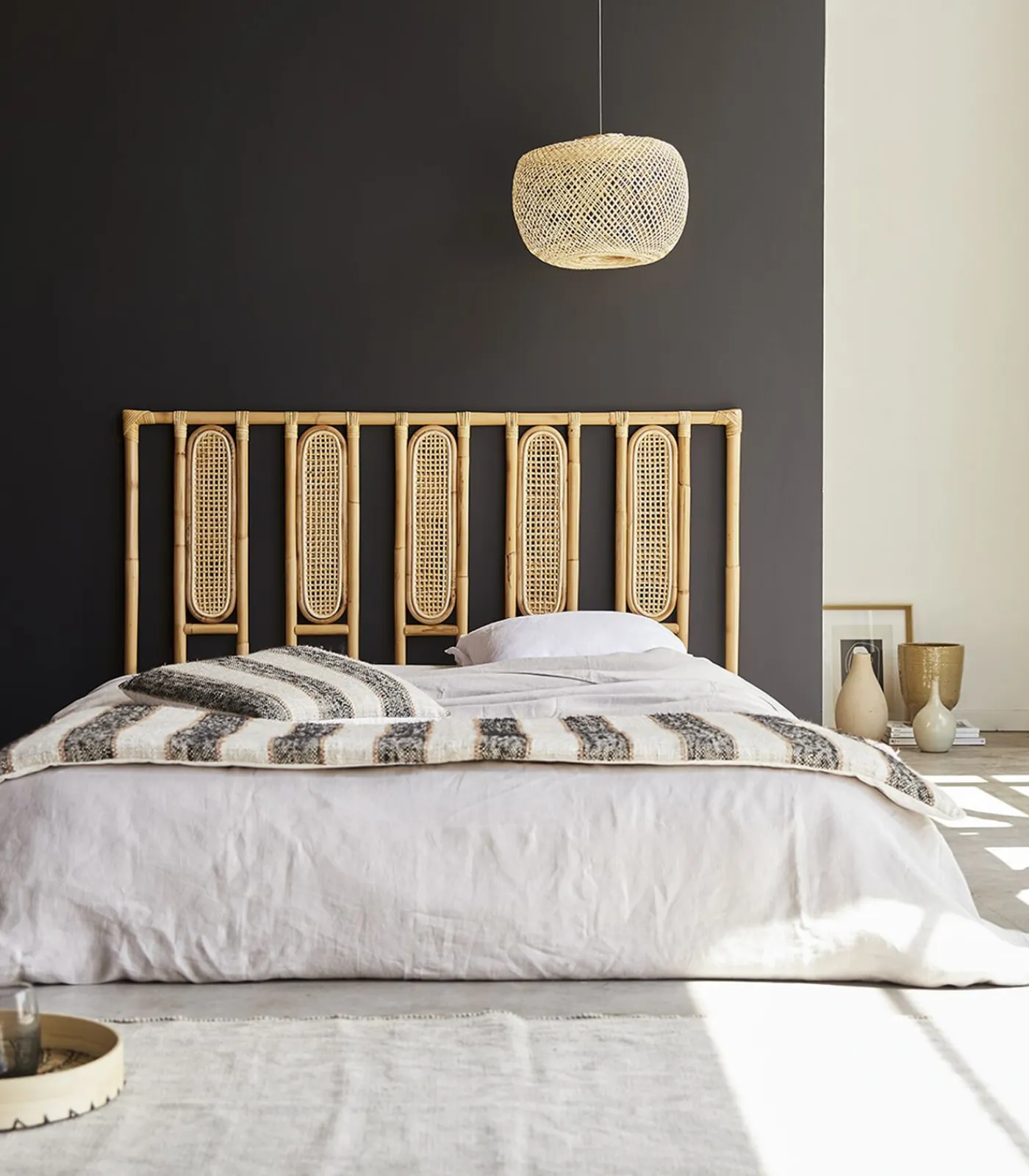 Tikamoon Paulette - Hoofdbord van gevlochten riet 160 cm