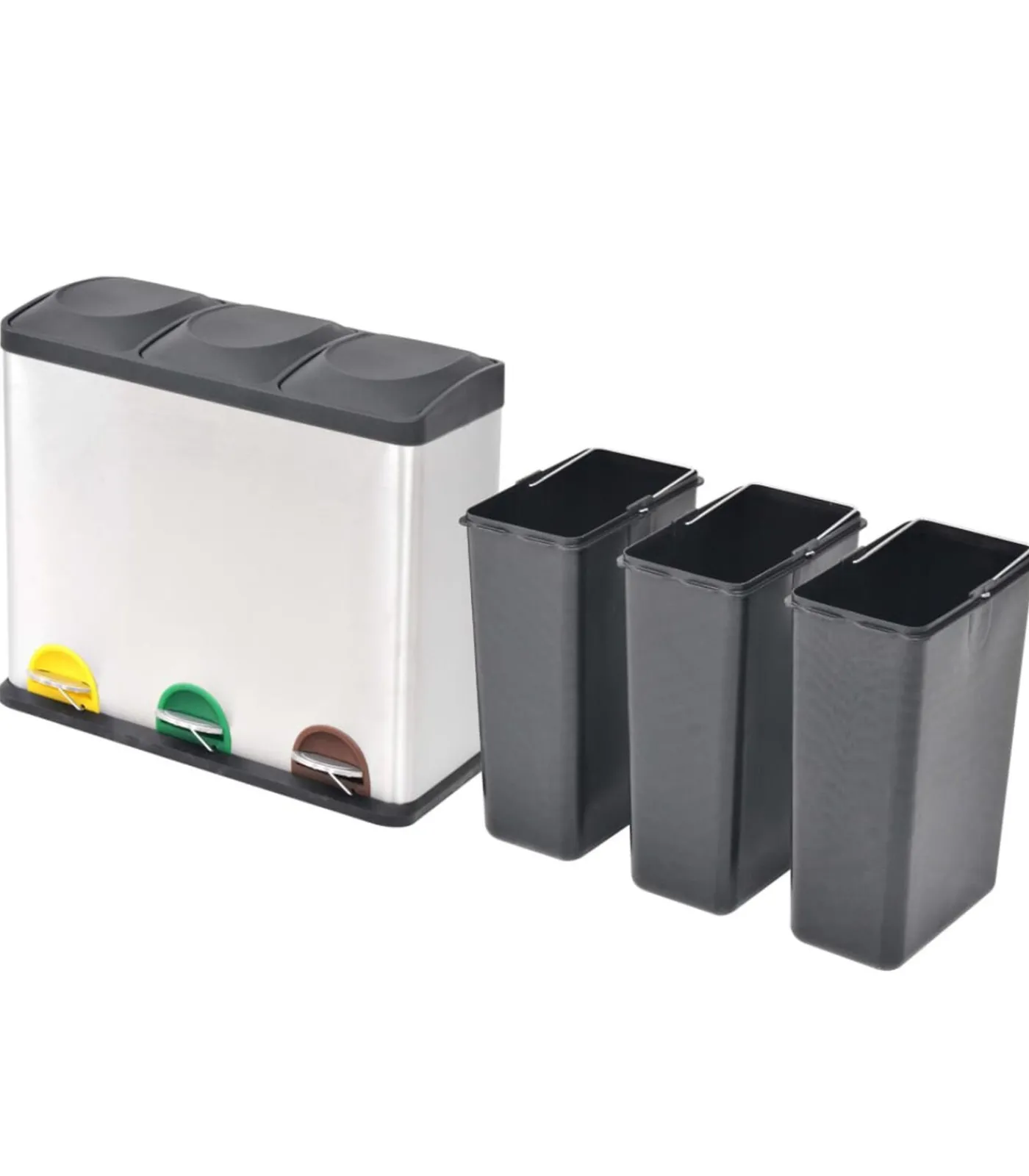 Discount Pedaalemmer voor recycling 54 L roestvrij staal Manden En Bakken