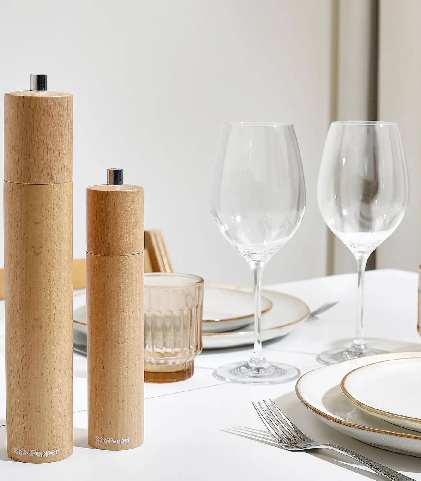 Hot Peper/zoutmolen 4,5xH21,5cm hout bruin Grind Keukenaccessoires