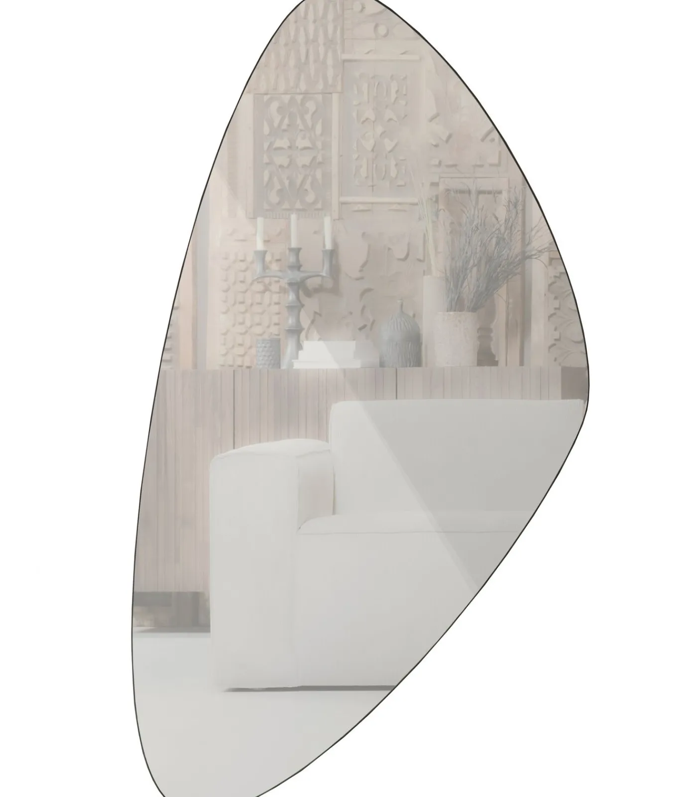 WOOOD Exclusive Philou Spiegel - Glas/Metaal - Zwart - 80x50x0,5