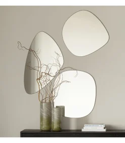 WOOOD Exclusive Philou Spiegel - Glas/Metaal - Zwart - 80x50x0,5