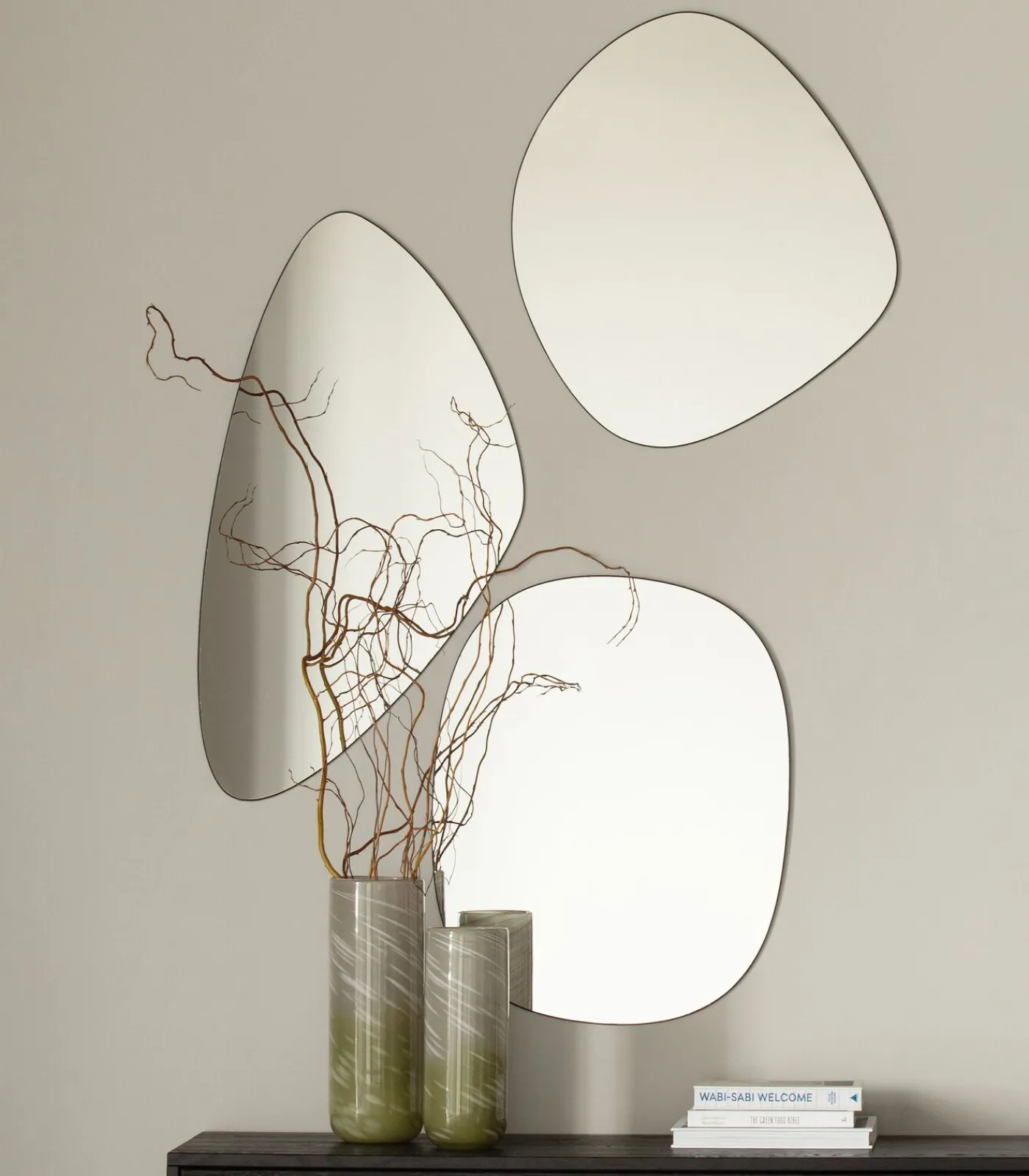 WOOOD Exclusive Philou Spiegel - Glas/Metaal - Zwart - 80x50x0,5