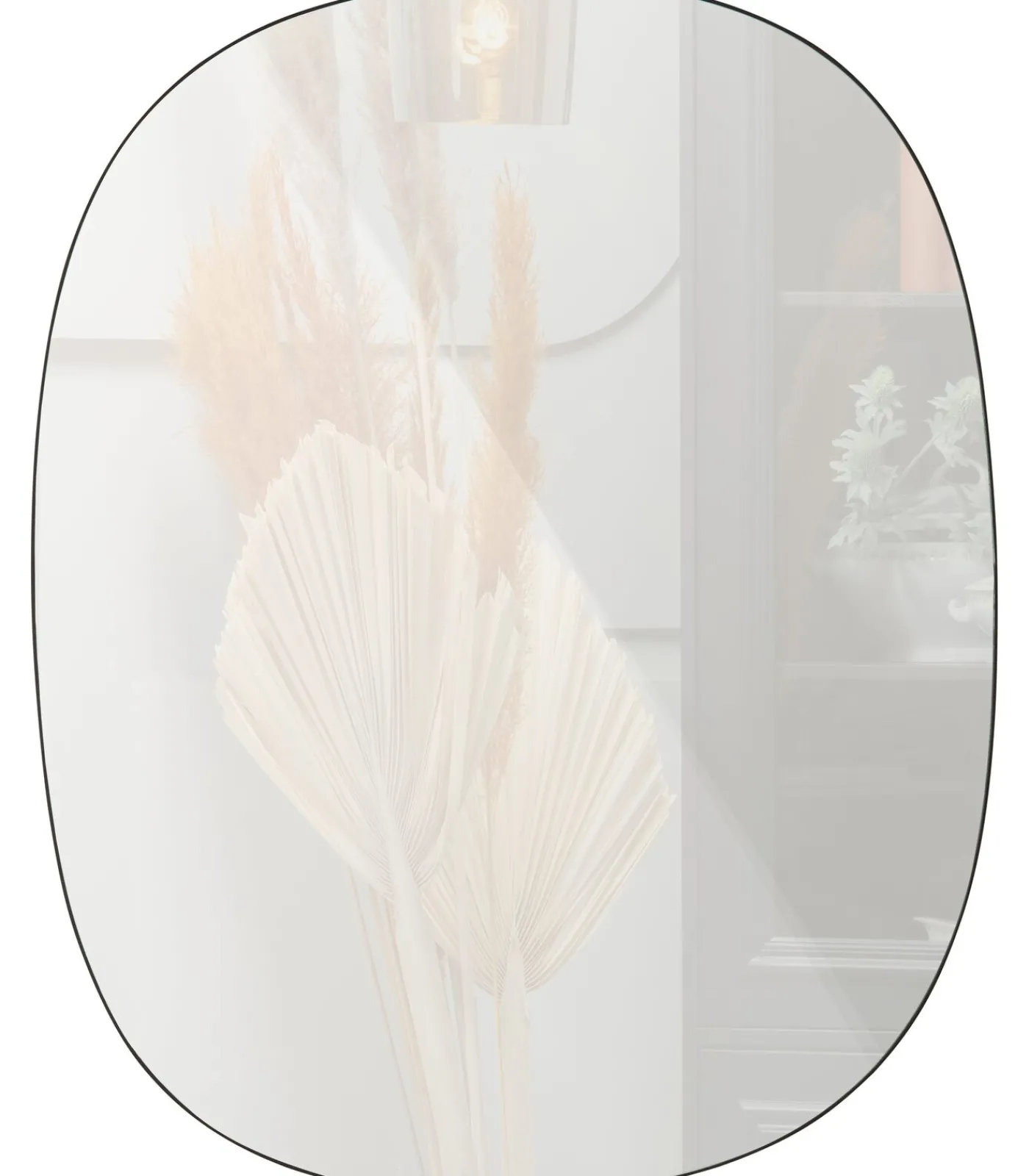 WOOOD Exclusive Philou Spiegel - Glas/Metaal - Zwart - 60x55x0,5